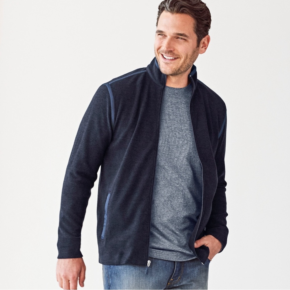 Johnston & Murphy XC4 Performance Knit Full-Zip Men’s Jacket, navy, size small